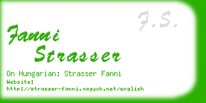 fanni strasser business card